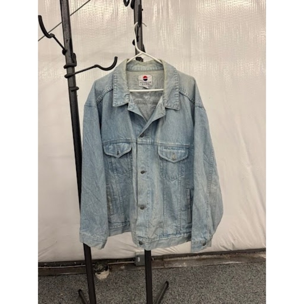 Vintage Pepsi Denim Jacket XL Light Wash "Nothing Else is a Pepsi" - Made in HK